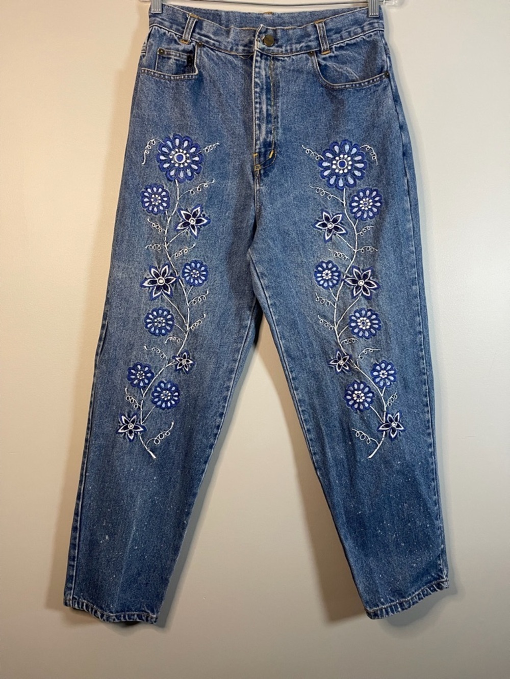 Appeal Y2K Blue Embroidered Floral Boyfriend Jeans